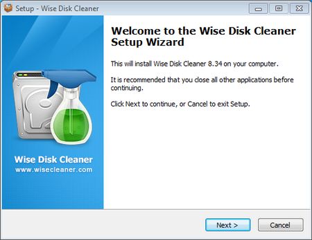 Установка Wise Disk Cleaner
